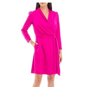 Taylor Fuchsia Wrap-Style Dress